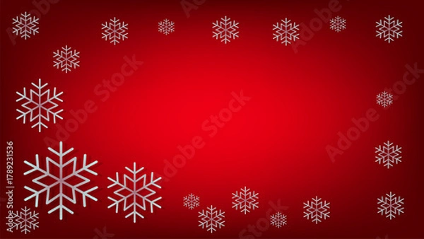 Obraz red christmas background with snowflakes