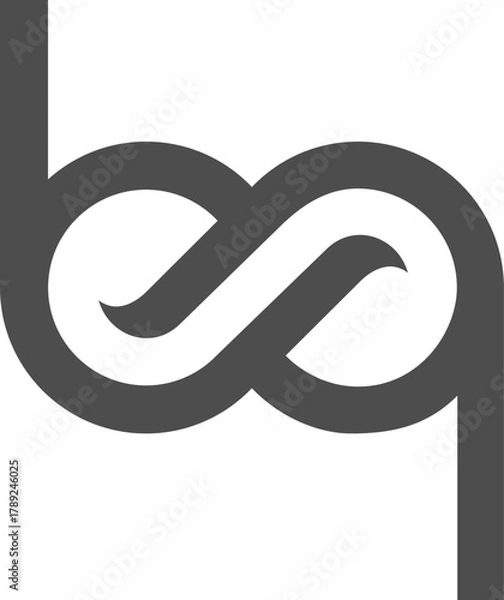 Fototapeta monogram script letter b and q. Classic and script.