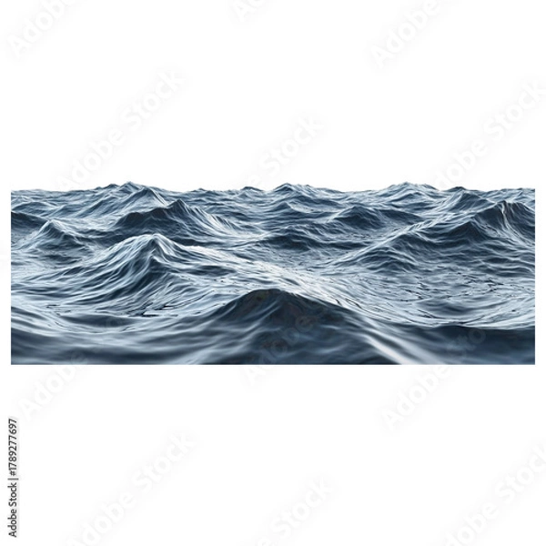 Obraz Horizontal Ocean Waves Surface View, Generative AI