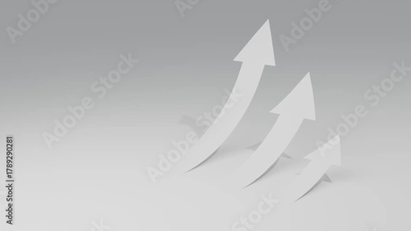 Obraz 3d arrows on white paper plane.