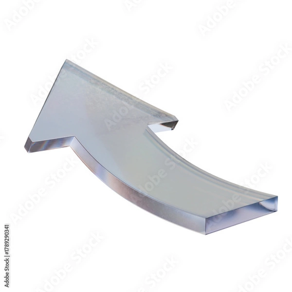 Obraz 3d Glass arrow on transparency background.