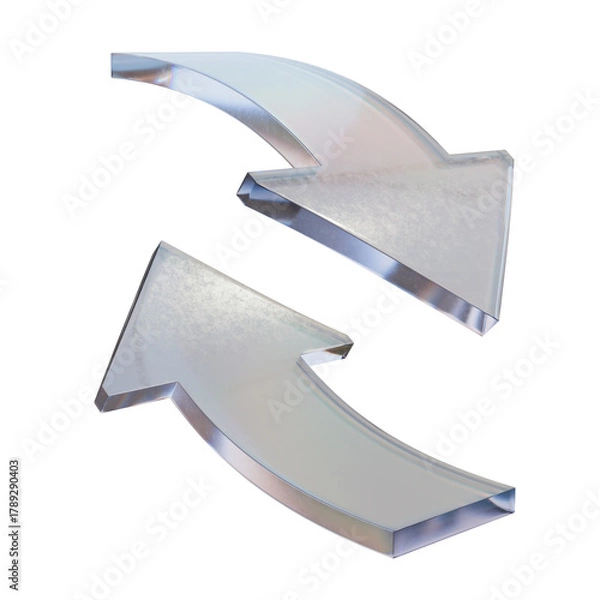 Obraz 3d Glass arrows on transparency background.
