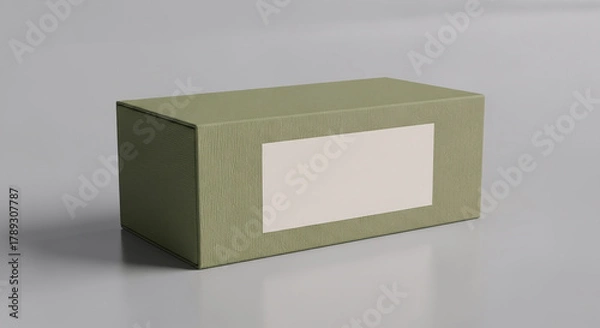 Fototapeta Minimalist Tea Packaging Mockup Showcasing Elegant Tea Box on Neutral Gray Studio Setting