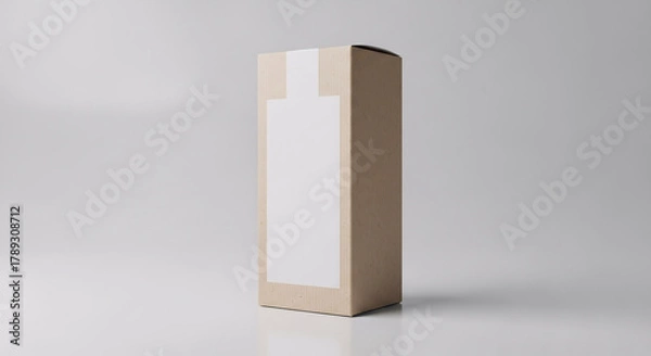 Obraz Premium Minimalist Tea Packaging Mockup with Light Gray Background and Paper Texture