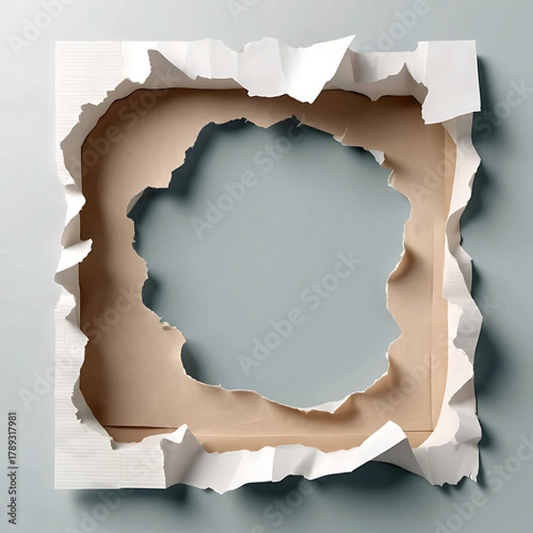 Fototapeta High‑resolution aesthetic torn paper scrap texture with natural edges, soft shadows, and realistic handcrafted details for creative design use (scrap (18))