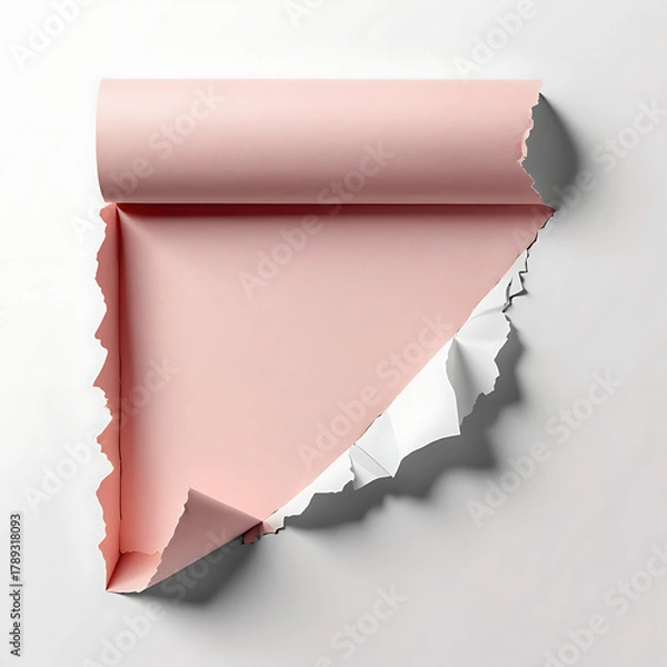 Fototapeta High‑resolution aesthetic torn paper scrap texture with natural edges, soft shadows, and realistic handcrafted details for creative design use (scrap (19))