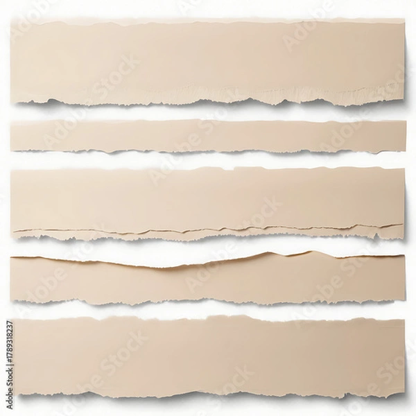 Fototapeta High‑resolution aesthetic torn paper scrap texture with natural edges, soft shadows, and realistic handcrafted details for creative design use (scrap (21))