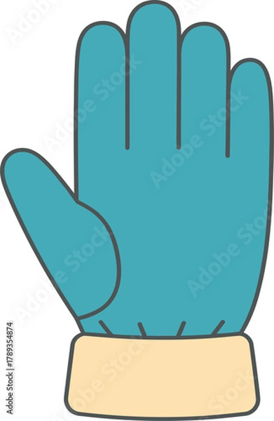 Obraz Cute Flat Winter Glove Vector Icon Illustration on Transparent Background