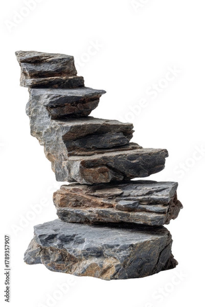 Fototapeta Stacked rocky steps create a rustic outdoor staircase