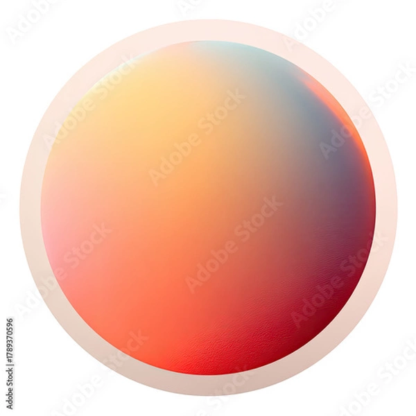 Fototapeta Gradient circle with red, yellow, and blue blending in soft focus