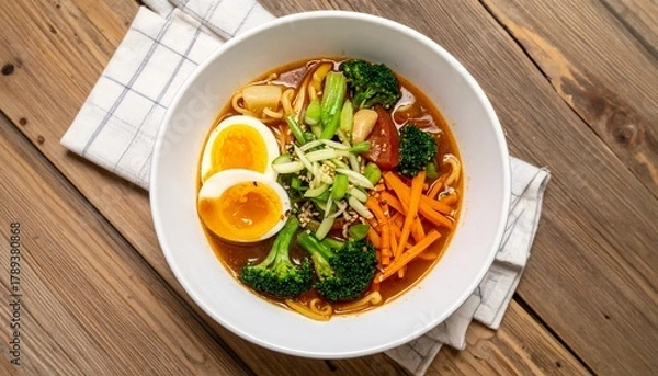 Obraz Top View Vegetable Udon