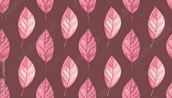 Obraz Elegant Pink Leaf Pattern for Autumnal Decor.