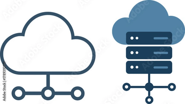 Fototapeta Modern Minimal Concept Representing Cloud Computing and AWS Services with Clean Abstract Technology Style