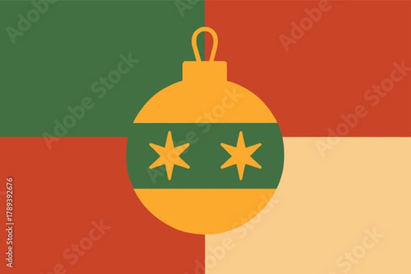 Fototapeta Minimal Clean Holiday Background with Festive Seasonal Elements and Elegant Flat Design Composition