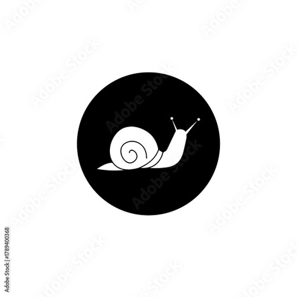Obraz Minimalist black and white snail illustration