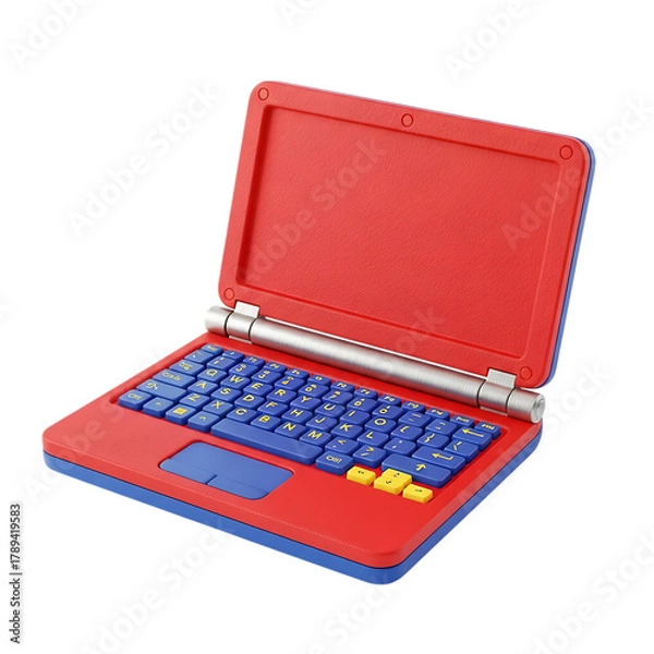 Fototapeta Toy Laptop Isolated on Transparent Background