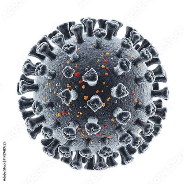 Fototapeta Virus Structure 3D Model Isolated on Transparent Background