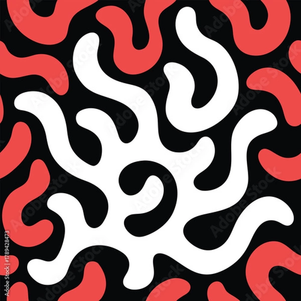 Fototapeta Abstract Coral Like Forms Entangled in Nature Inspired Flow Seamless Pattern Design  
