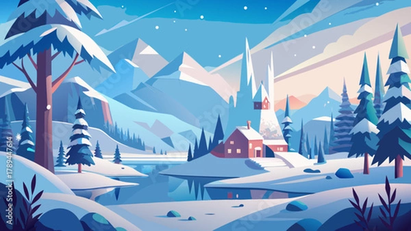 Obraz winter landscape with mountains