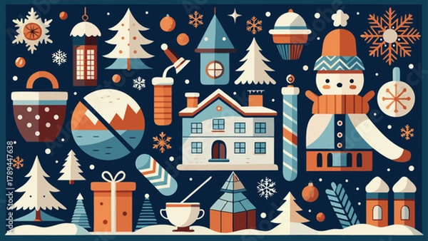 Obraz christmas greeting card with a house