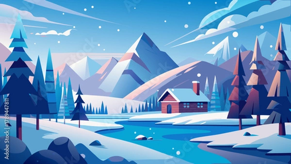 Obraz winter landscape with mountains