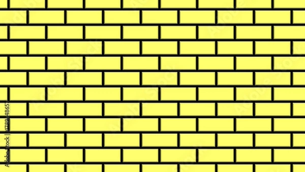 Fototapeta Seamless Yellow Brick Wall Pattern – Running Bond & Staggered Rectangular Tile Background