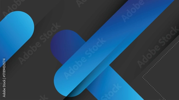 Fototapeta Abstract Background with Memphis Element and Blue Gradient Color