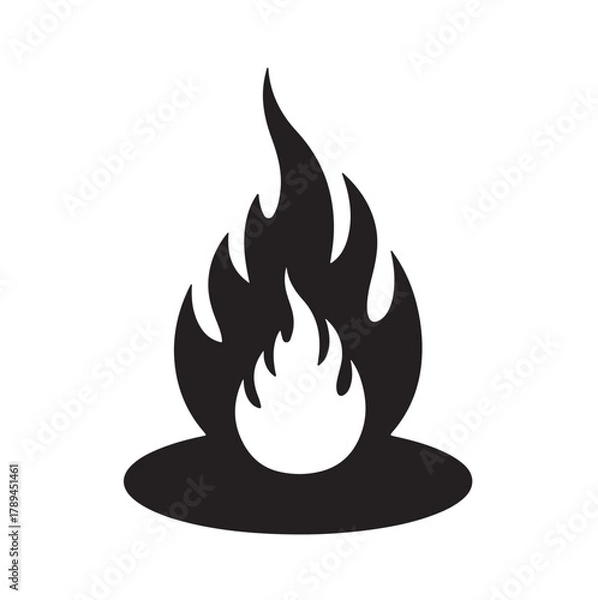 Fototapeta "Dark Flame Emblem Representing Power and Intensity