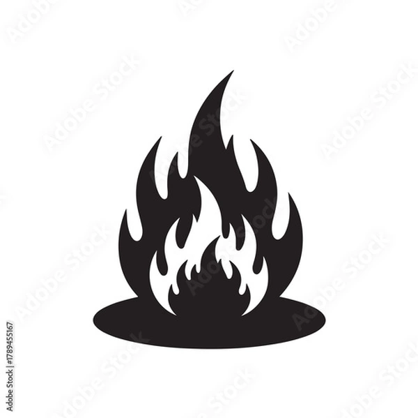 Fototapeta "Modern Flame Silhouette for Branding or UI Design"