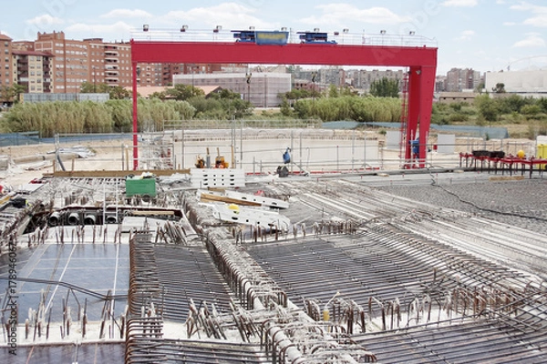 Fototapeta Proceso constructivo puente hormigón 