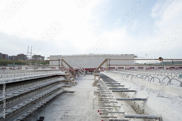 Fototapeta Proceso constructivo puente hormigón 