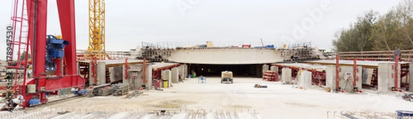 Fototapeta Proceso constructivo puente hormigón 