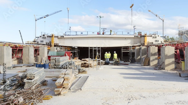 Obraz Proceso constructivo puente hormigón 