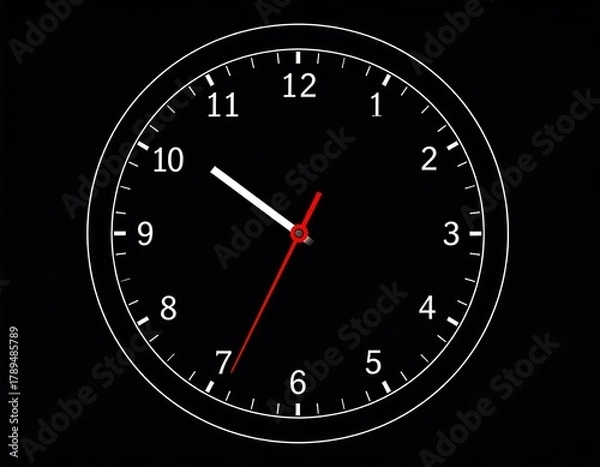 Obraz black clock isolated on white