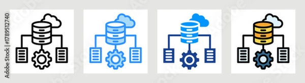 Obraz Data Infrastructure Icon Collection Set Multiple Style