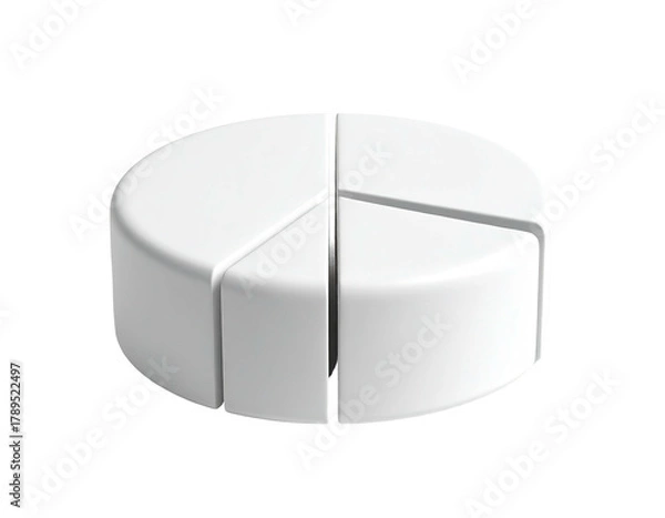 Fototapeta Segmented white circular form against black background