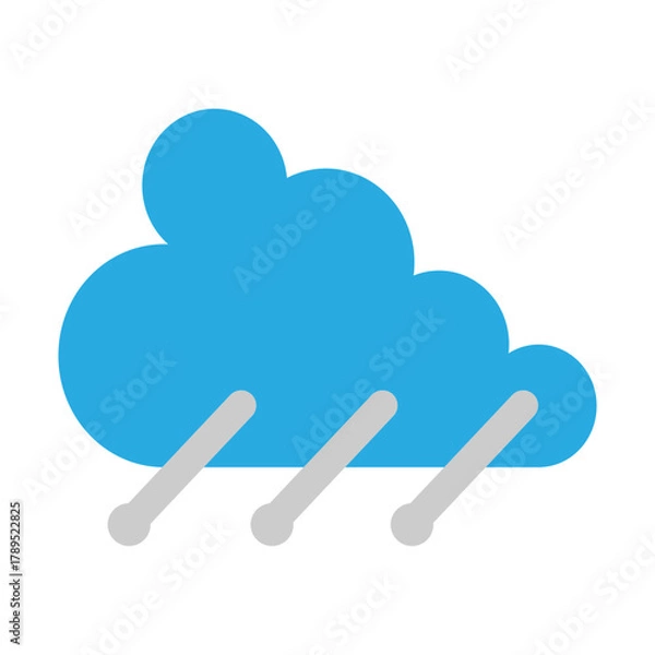 Fototapeta Rain with Hail Vector Flat Icon Design