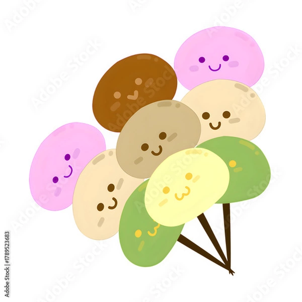 Obraz colorful sweet dango