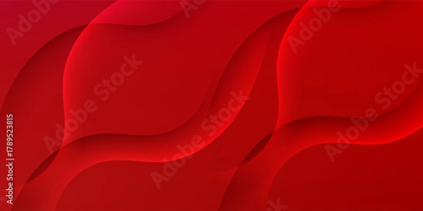 Fototapeta Abstract Dynamic Red Wave Background with Layers. Futuristic Technology Concept