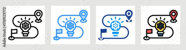 Obraz Innovation Roadmap Icon Collection Set Multiple Style
