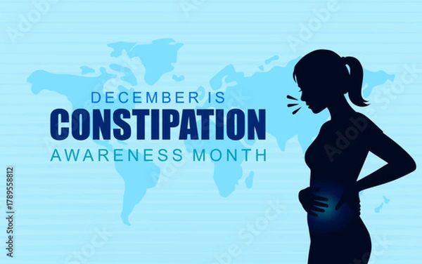 Fototapeta Vector illustration on the theme of Constipation awareness months observed each year during December. Great for banner, poster, card and background design.