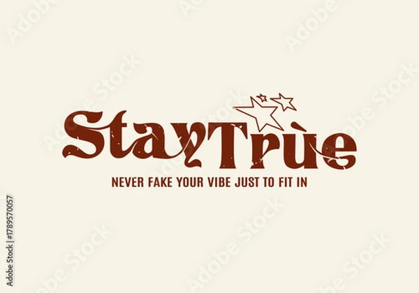 Fototapeta Retro elegant typography motivational quote slogan with grunge effect for jersey, t-shirt, or wall art design - Vector