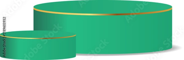 Fototapeta simple green podium with soft shadow for product or event background