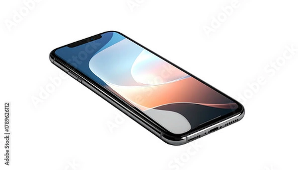 Fototapeta Phone shows flowing, curved display