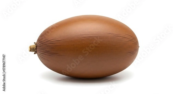 Fototapeta Single brown acorn isolated on white background