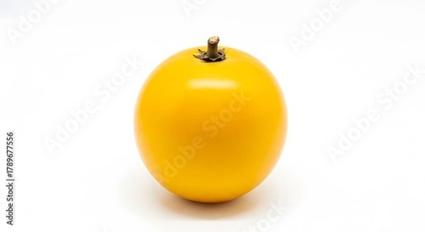Fototapeta A single yellow tomato isolated on white background