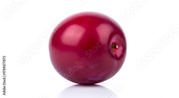 Fototapeta Single red cranberry isolated on white background