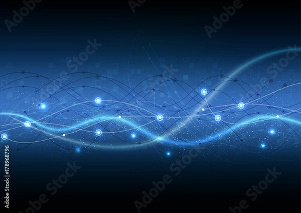 Obraz vector background abstract technology communication data Science