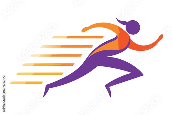 Obraz Vibrant abstract runner in motion with speed lines