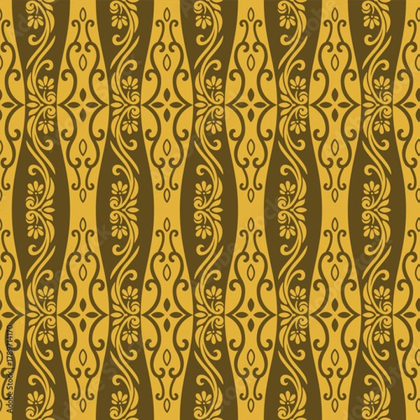 Fototapeta Japanese Luxury Motif Line Vector Seamless Pattern